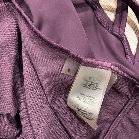 BLEU Rod Beattie Purple Strappy Ruffle Halter One Piece Swimsuit Size 6 Boho - Picture 10 of 13